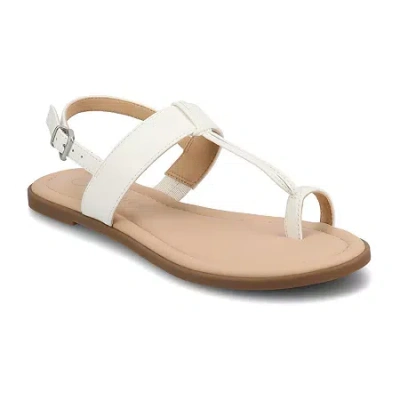 Journee Collection Womens Gerra Flat Sandals In White