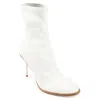 Journee Collection Womens Gizzel Almond Toe Stiletto High Ankle Booties In White