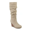 Journee Collection Womens Haze Wedge Heel Slouch Boots In Gray
