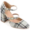 Journee Collection Womens Isadorah Mary Jane Mid Block Heel Square Toe Pumps In Multi