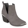 Journee Collection Womens Issla Booties Stacked Heel In Gray