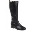Journee Collection Womens Ivie Extra Wide Calf Stacked Heel Zip Riding Boots In Black