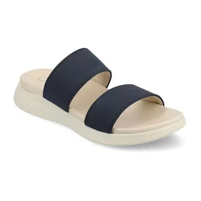 Journee Collection Womens Janis Flat Sandals In Blue