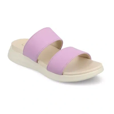 Journee Collection Womens Janis Flat Sandals In Purple