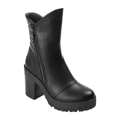 Journee Collection Womens Jaquie Block Heel Booties In Black