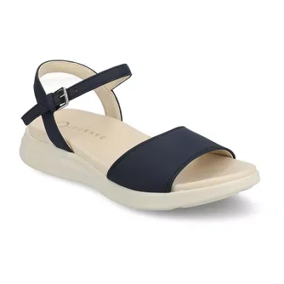 Journee Collection Womens Jaylee Flat Sandals In Blue