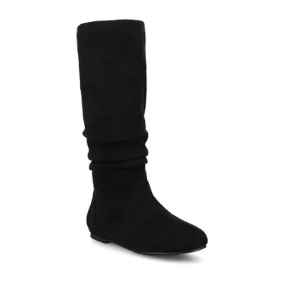 Journee Collection Womens Jayne Flat Heel Slouch Boots In Black