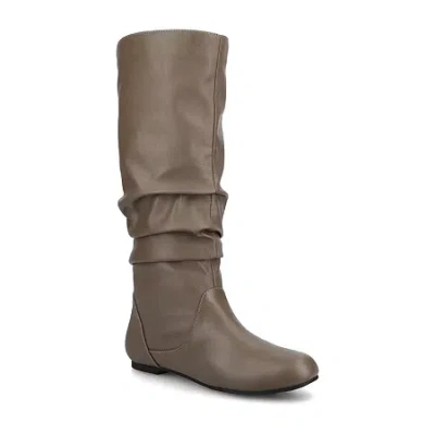 Journee Collection Womens Jayne-wdwc Wide Calf Flat Heel Slouch Boots In Sand