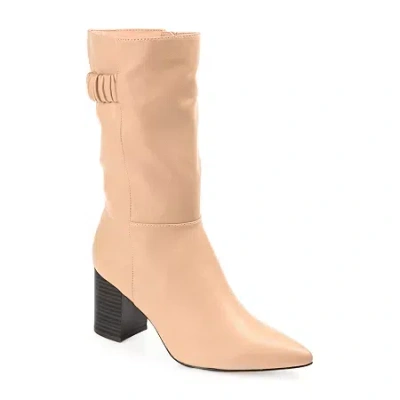 Journee Collection Womens Jc Wilo Stacked Heel Riding Boots In Brown