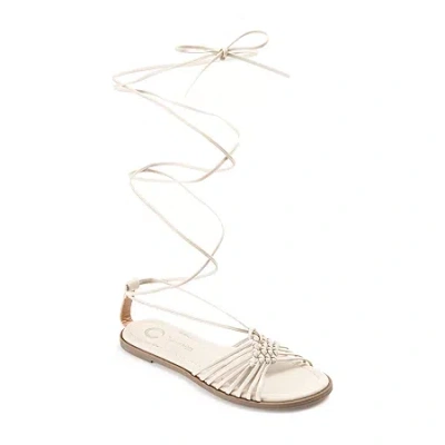 Journee Collection Womens Jess Strap Sandals In White