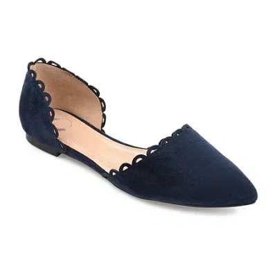 Journee Collection Womens Jezlin Slip-on Pointed Toe Ballet Flats In Blue