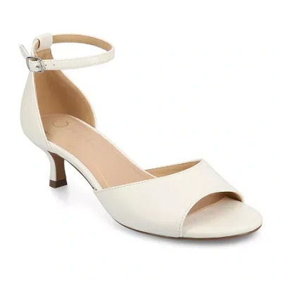 Journee Collection Womens Jezzie Heeled Sandals In White