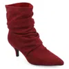 Journee Collection Womens Jo Tru Comfort Foam Pull On Kitten Heel Booties In Pink