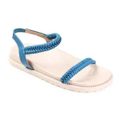 Journee Collection Womens Josee Flat Sandals In Blue