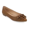 Journee Collection Womens Judy Slip-on Pointed Toe Ballet Flats In Brown