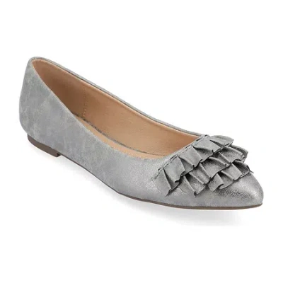 Journee Collection Womens Judy Slip-on Pointed Toe Ballet Flats In Gray