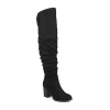 Journee Collection Womens Kaison Extra Wide Calf Stacked Heel Over The Knee Boots In Black