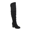 Journee Collection Womens Kaison Wide Calf Stacked Heel Over The Knee Boots In Black