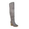 Journee Collection Womens Kaison Wide Calf Stacked Heel Over The Knee Boots In Gray