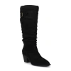 Journee Collection Womens Kaleah-wc Wide Calf Stacked Heel Dress Boots Wide Width In Black