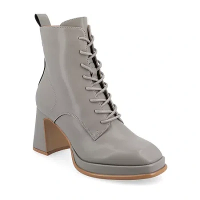 Journee Collection Womens Kalindi Block Heel Booties In Gray