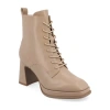 Journee Collection Womens Kalindi Block Heel Booties In Neutral