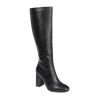 Journee Collection Womens Karima Wide Calf Stacked Heel Riding Boots In Black
