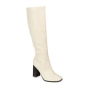 Journee Collection Womens Karima Wide Calf Stacked Heel Riding Boots In White