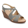 Journee Collection Womens Kedzieii Wedge Sandals In Gray