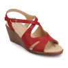 Journee Collection Womens Kedzieii Wedge Sandals In Red