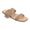 Journee Collection Womens Kerris Adjustable Strap Flat Sandals In Brown