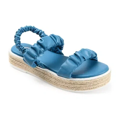 Journee Collection Womens Knowles Heeled Sandals In Blue