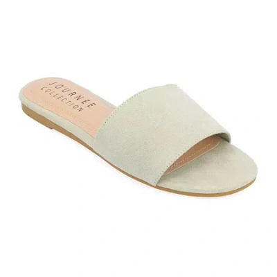 Journee Collection Womens Kolinna-wd Flat Sandals Wide Width In Green