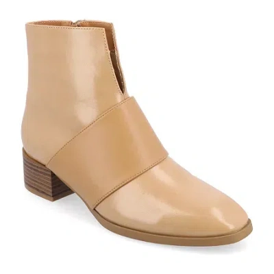 Journee Collection Womens Kyler Stacked Heel Booties In Brown