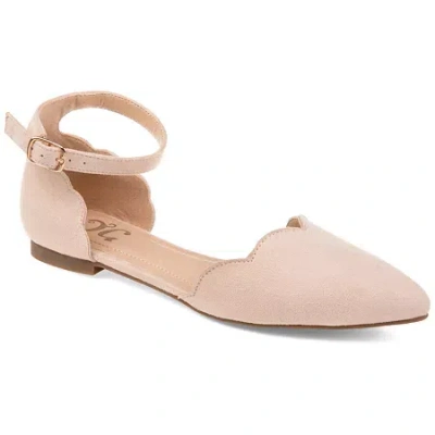 Journee Collection Womens Lana Ballet Flats Buckle Pointed Toe In Neutral