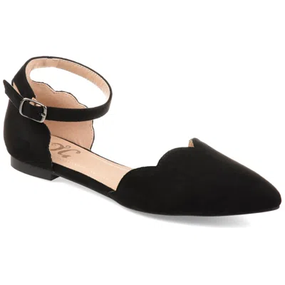 Journee Collection Womens Lana Buckle Pointed Toe Ballet Flats In Black