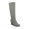 Journee Collection Womens Langly Wedge Heel Dress Boots In Gray