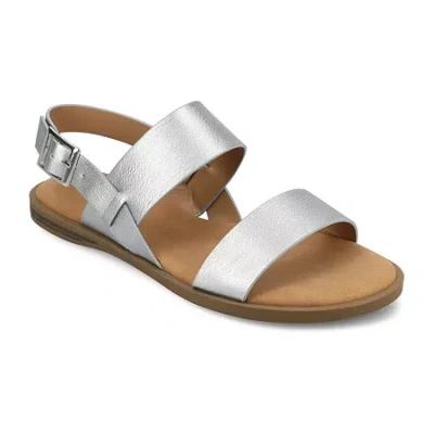JOURNEE COLLECTION WOMENS LAVINE SLINGBACK STRAP FLAT SANDALS