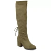 Journee Collection Womens Leeda Extra Wide Calf Riding Boots Block Heel Zip In Green