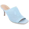 Journee Collection Womens Leighton Soft Knit Slip On Open Toe Pumps In Blue