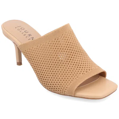Journee Collection Womens Leighton Soft Knit Slip On Open Toe Pumps In Multi
