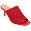 Journee Collection Womens Leighton Soft Knit Slip On Open Toe Pumps In Red