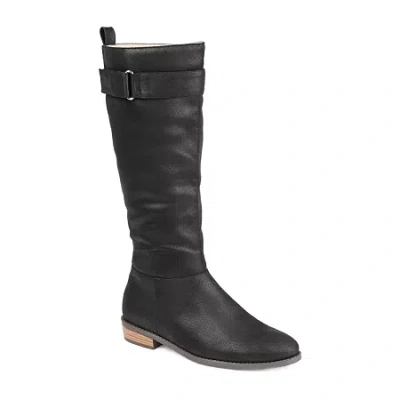 Journee Collection Womens Lelanni Stacked Heel Riding Boots In Black