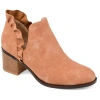 Journee Collection Womens Lennie Booties Stacked Heel Slip-on In Pink