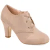 Journee Collection Womens Leona Inside Zip Block Heel Booties In Taupe