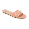 Journee Collection Journee Leonie Pearly Stud Slide Sandal In Pink