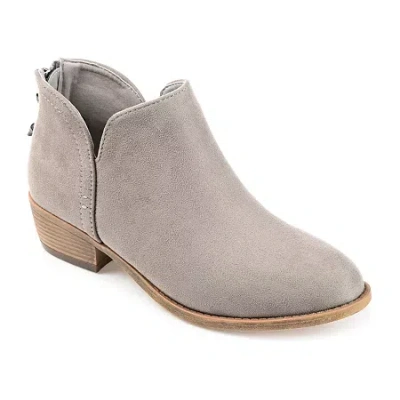 Journee Collection Womens Livvy Block Heel Booties In Gray