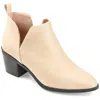 Journee Collection Womens Lola Pull On Stacked Heel Booties In Beige