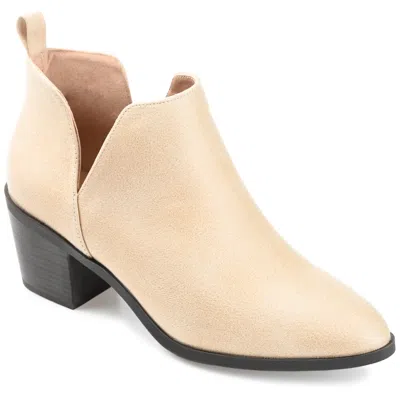 Journee Collection Womens Lola Pull On Stacked Heel Booties In Beige
