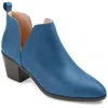 Journee Collection Womens Lola Pull On Stacked Heel Booties In Blue